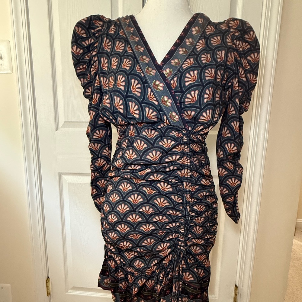 FARM Rio Orange Sheath Mini Dress with Dolman Sleeves